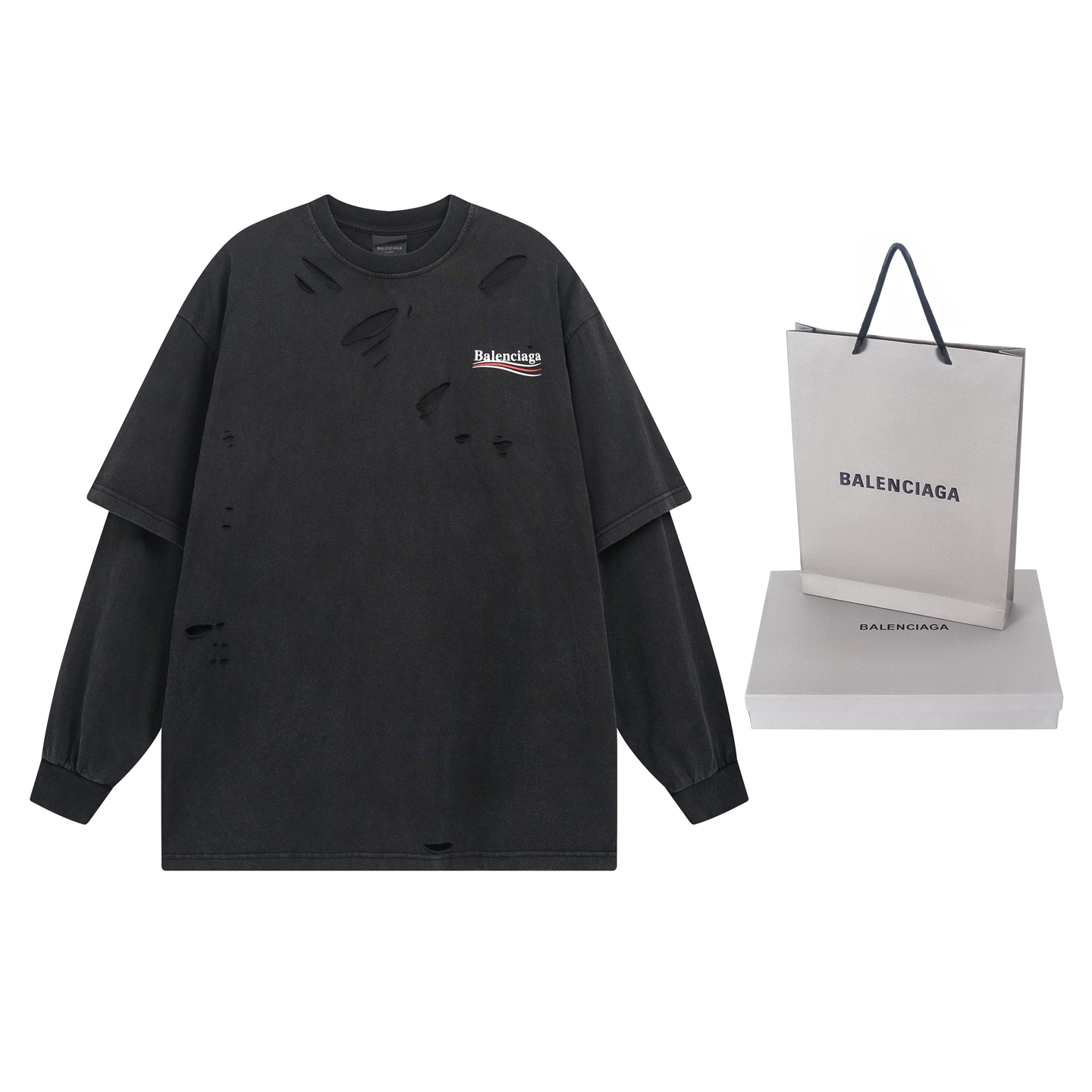 Printed ripped long sleeve t-shirt Printed ripped long sleeve t-shirt