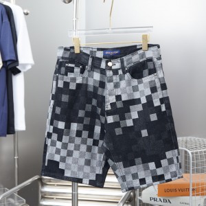 25ss jacquard plaid denim shorts