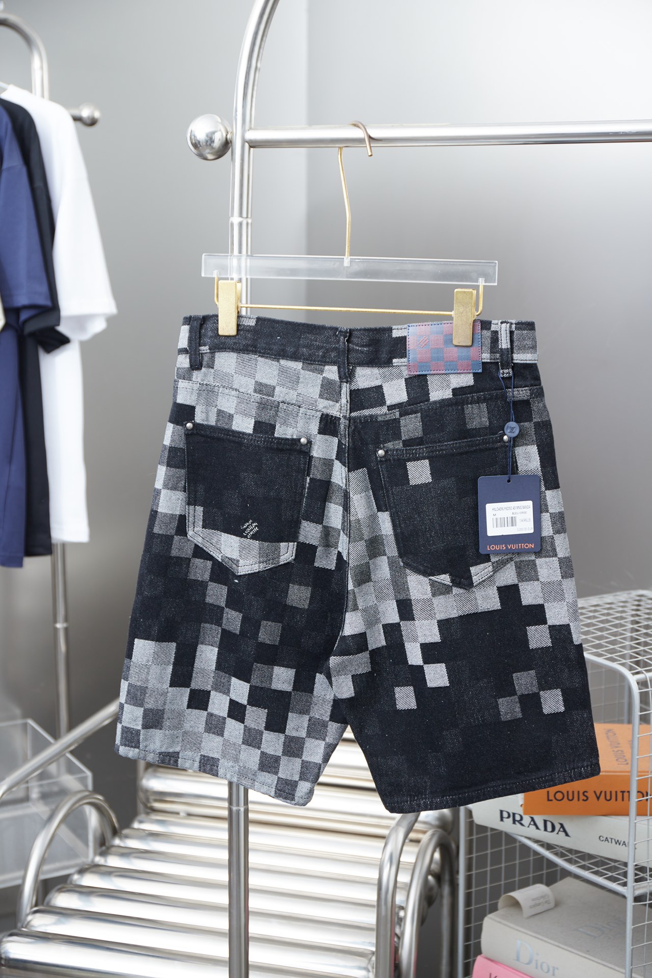 25ss jacquard plaid denim shorts 25ss jacquard plaid denim shorts