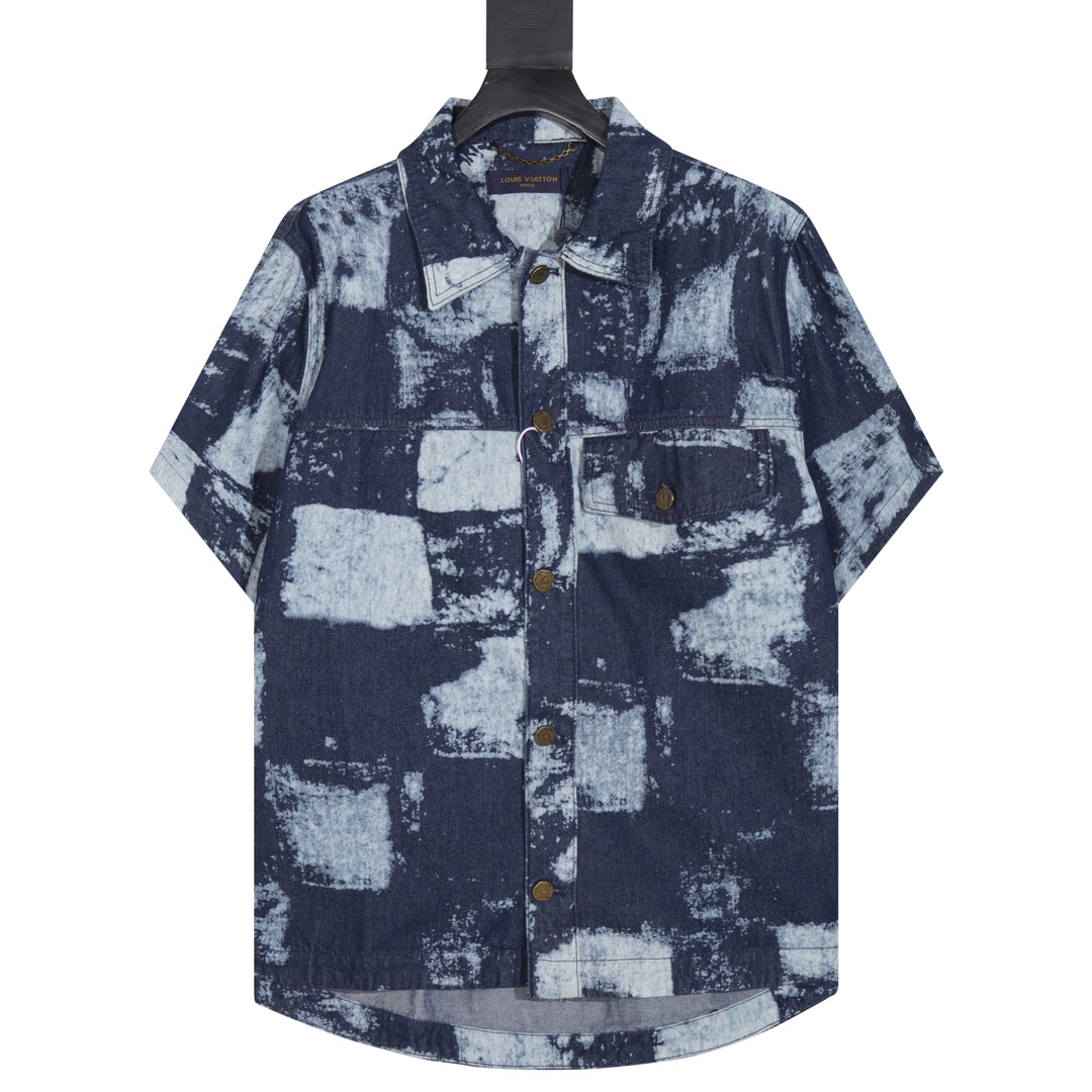 Denim checkerboard shirt Denim checkerboard shirt