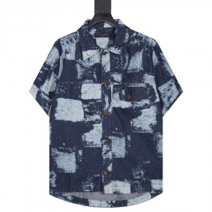 Denim checkerboard shirt