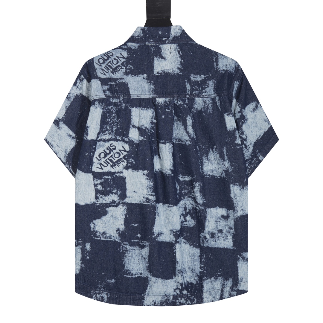 Denim checkerboard shirt Denim checkerboard shirt