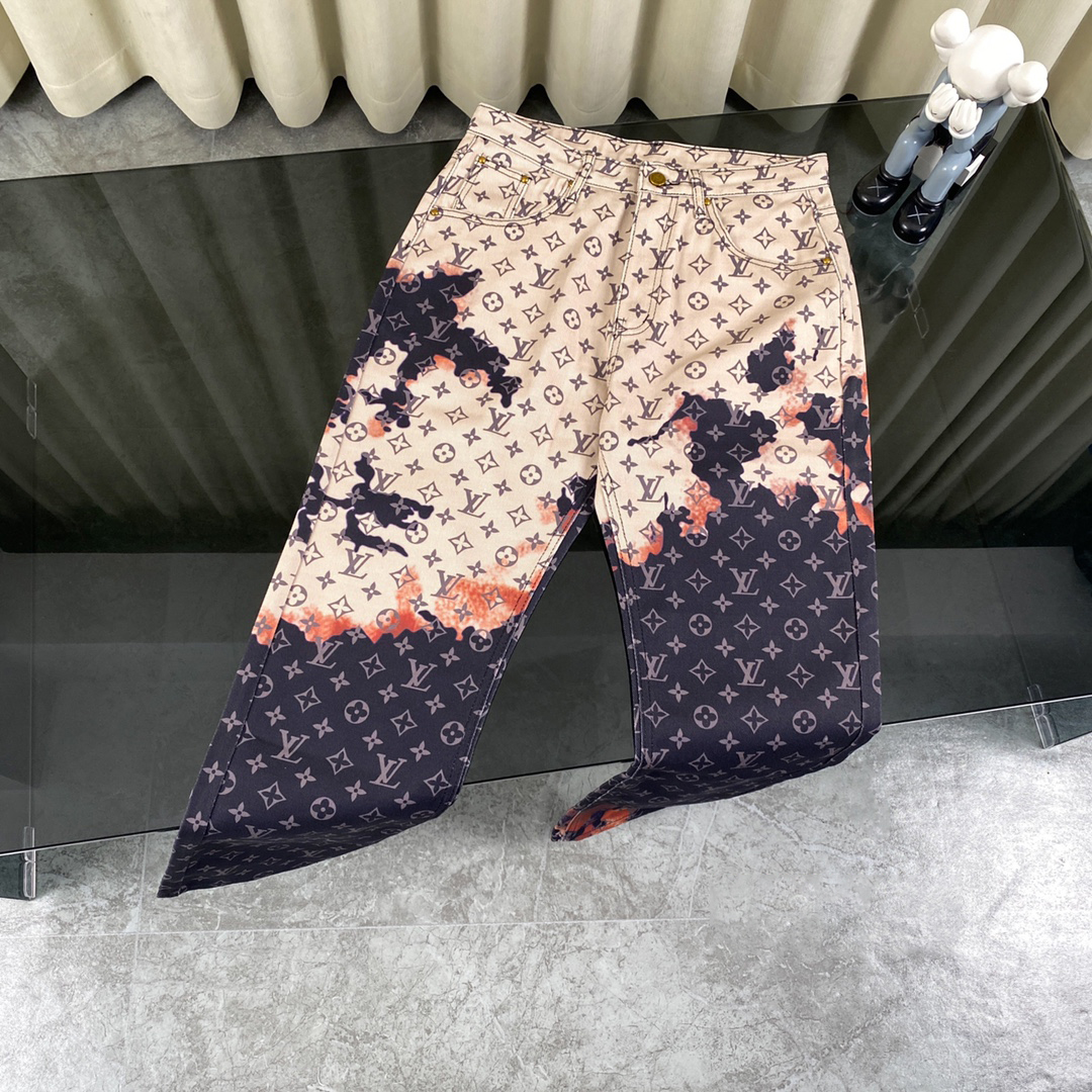 Fire cloud printing full print jeans Fire cloud printing full print jeans