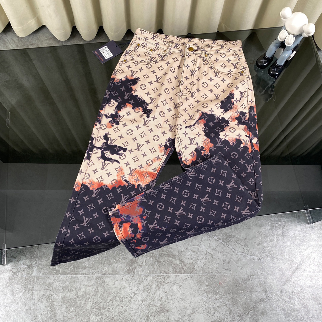 Fire cloud printing full print jeans Fire cloud printing full print jeans