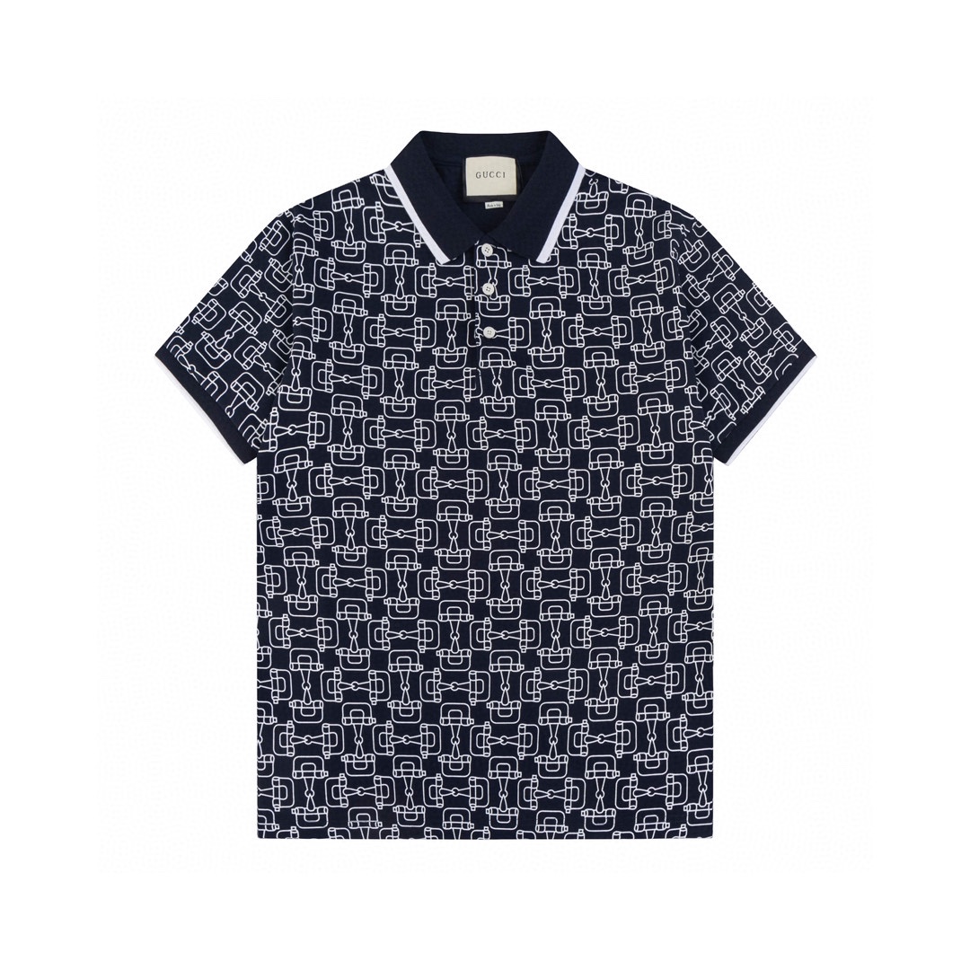 Full print cotton polo shirt