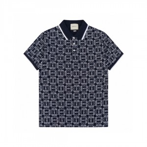Full print cotton polo shirt