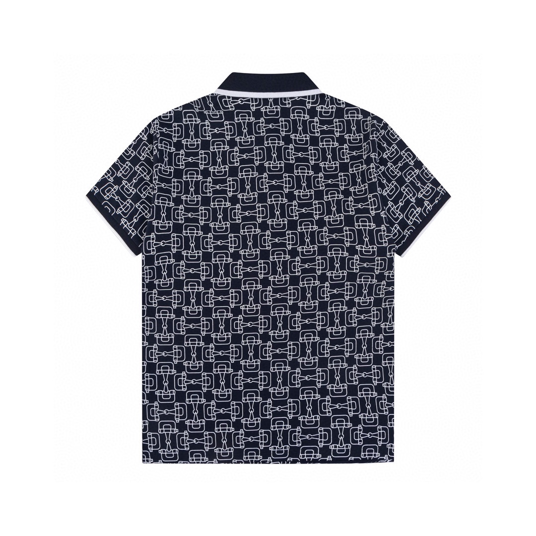 Full print cotton polo shirt