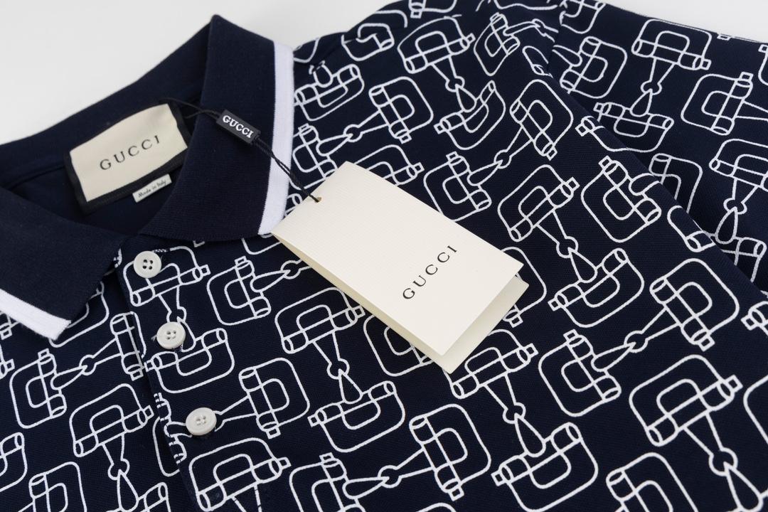 Full print cotton polo shirt