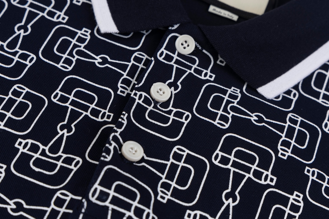 Full print cotton polo shirt