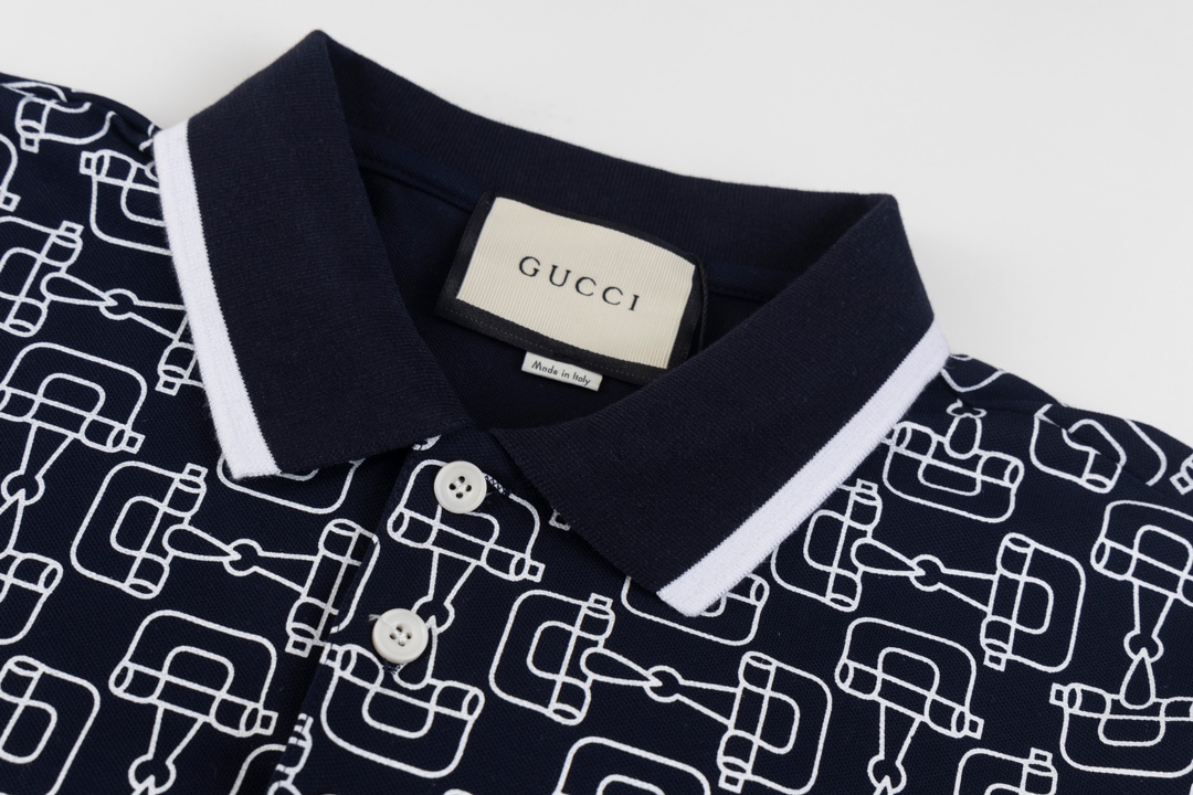 Full print cotton polo shirt