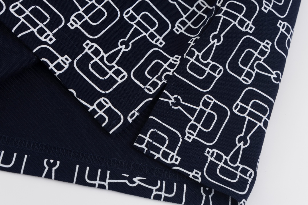 Full print cotton polo shirt