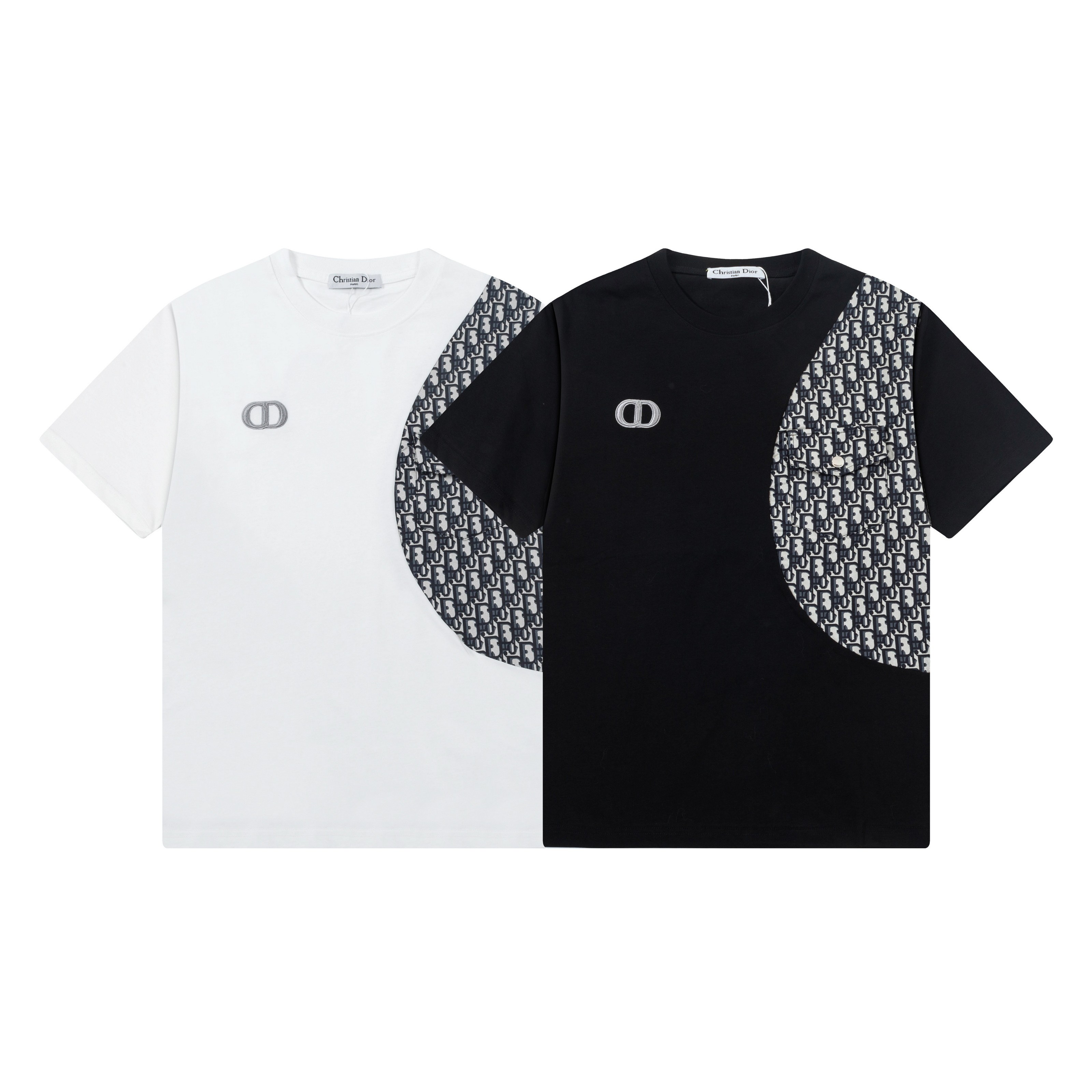 2025ss embroidered splicing t-shirt 2025ss embroidered splicing t-shirt