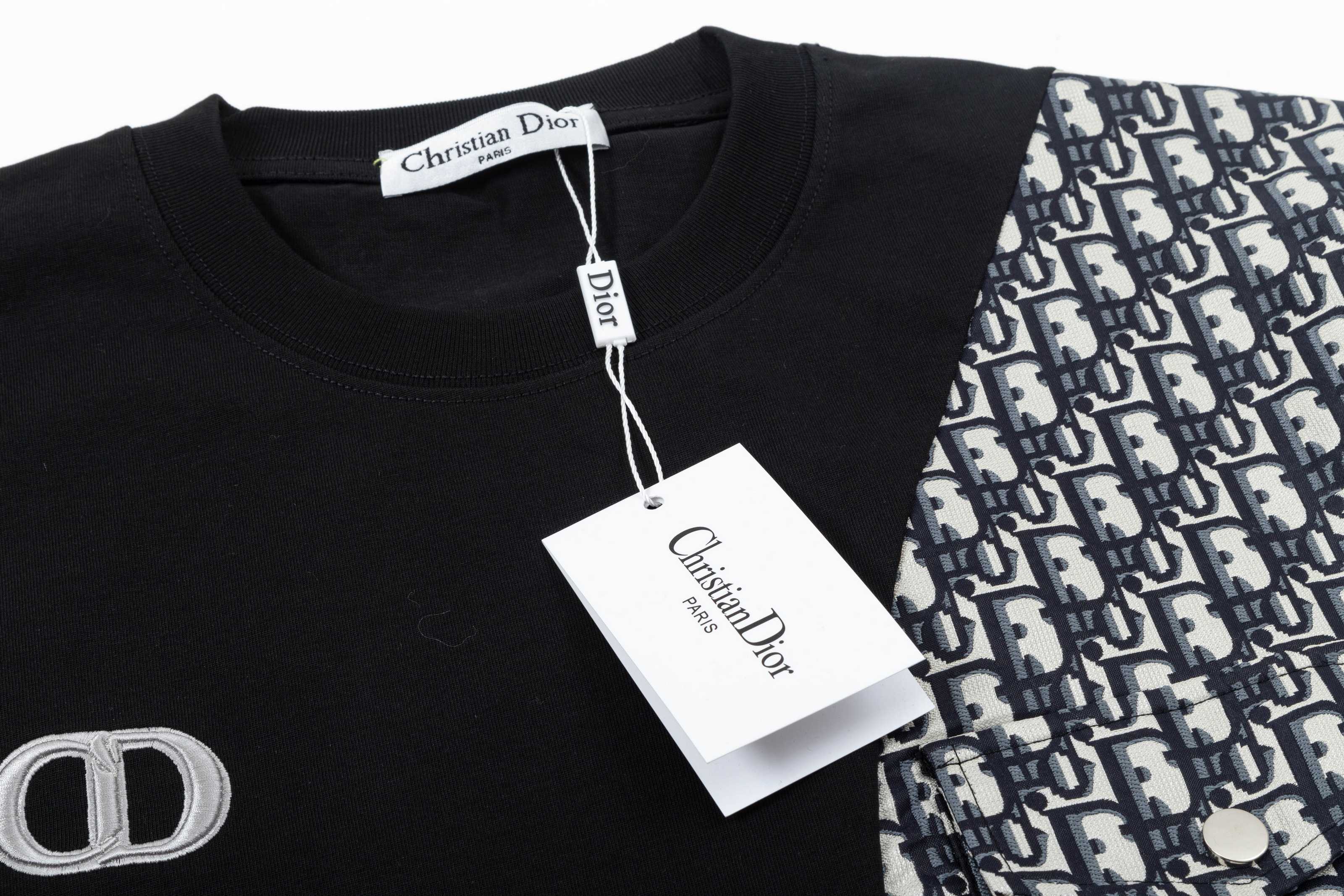 2025ss embroidered splicing t-shirt 2025ss embroidered splicing t-shirt