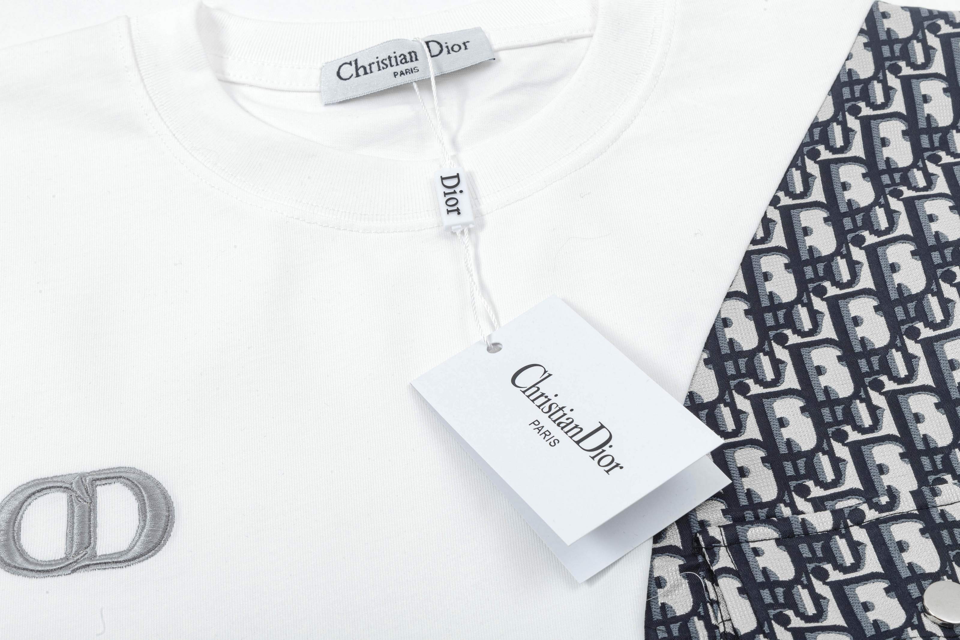 2025ss embroidered splicing t-shirt 2025ss embroidered splicing t-shirt