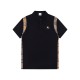 Plaid splicing embroidery polo shirt Plaid splicing embroidery polo shirt