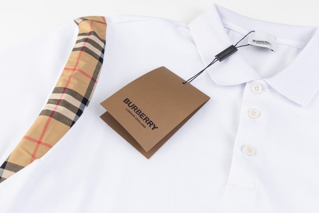 Plaid splicing embroidery polo shirt Plaid splicing embroidery polo shirt