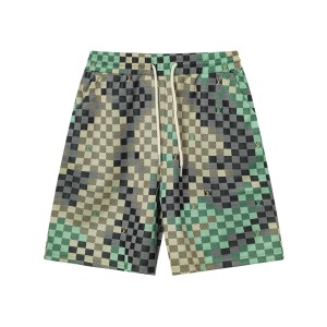 Creative grid knitted shorts