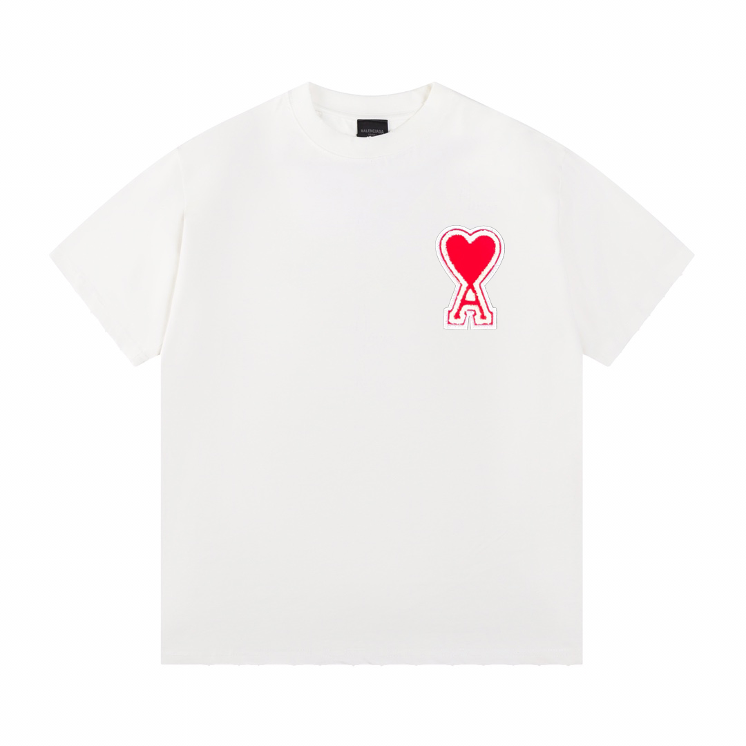 Solid color love short sleeve T-shirt Solid color love short sleeve T-shirt