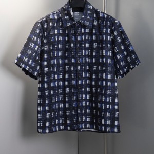 Check printed short-sleeved shirt