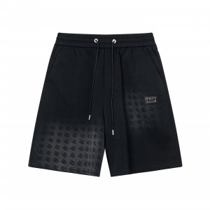 Embroidered spliced ​​knitted shorts