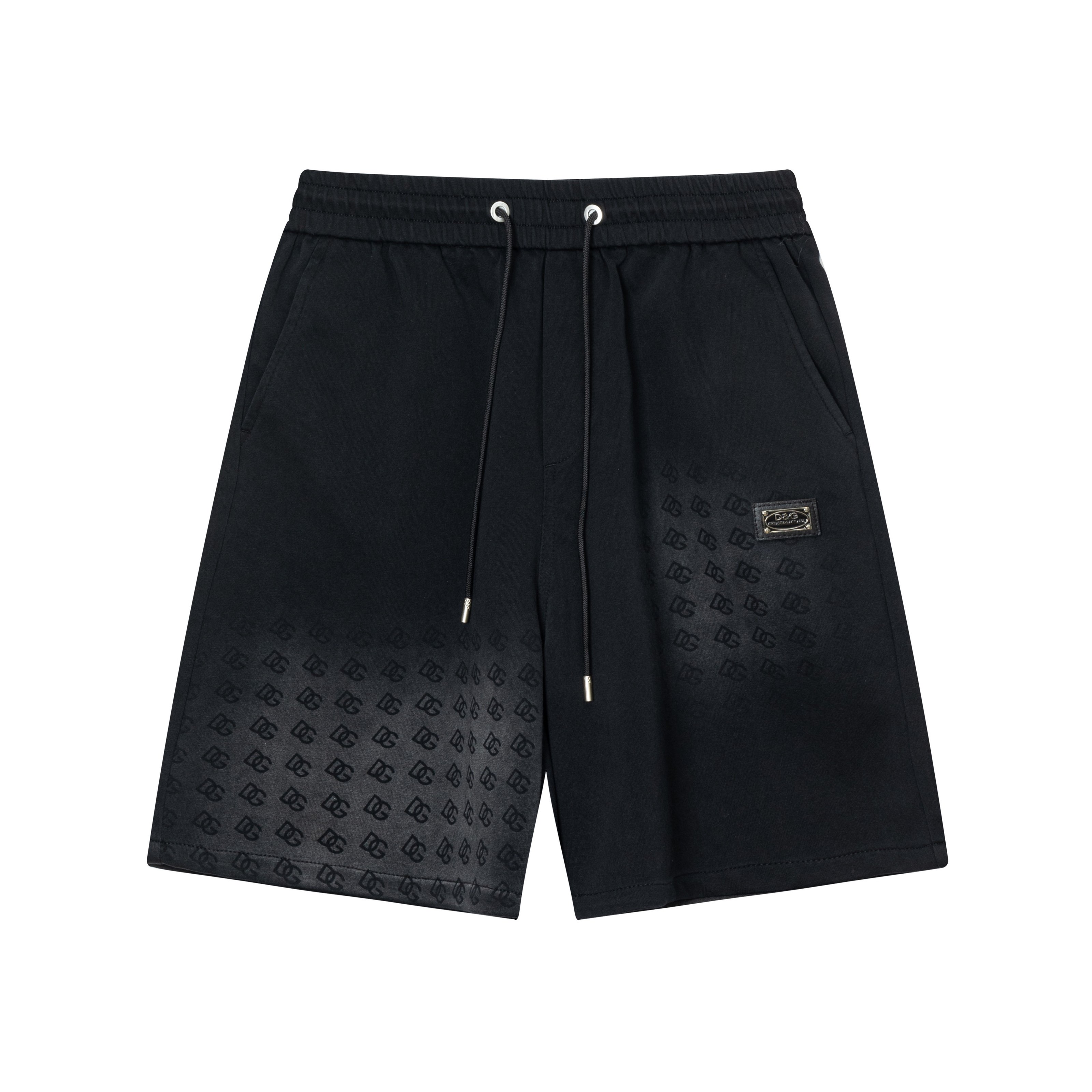 Embroidered spliced knitted shorts Embroidered spliced knitted shorts