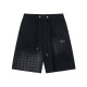Embroidered spliced knitted shorts Embroidered spliced knitted shorts