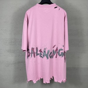 Classic pattern graffiti embroidery t-shirt