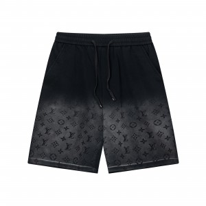 Embroidered spliced ​​knitted shorts