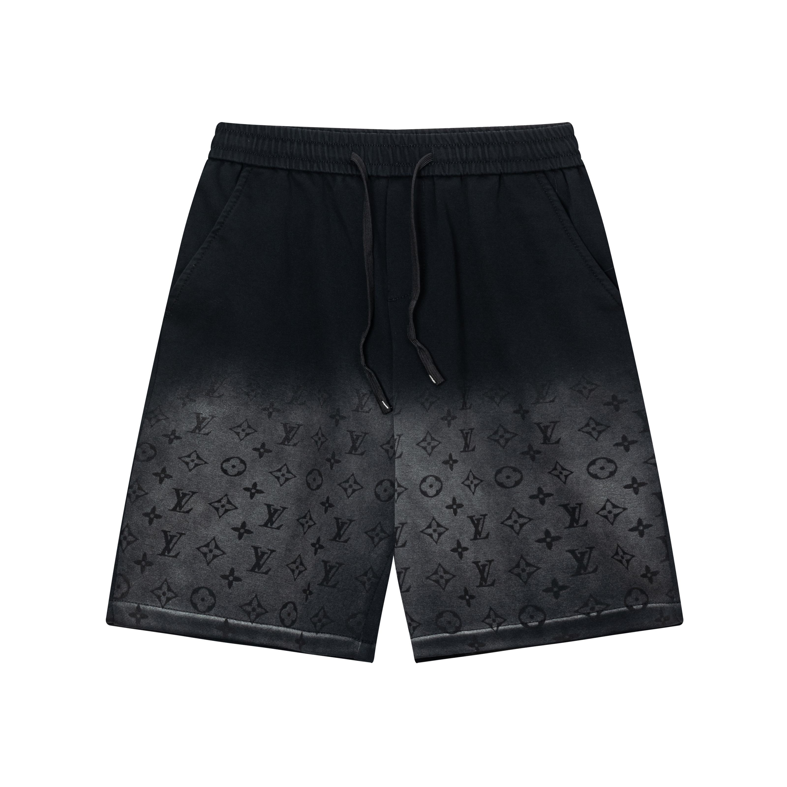 Embroidered spliced knitted shorts Embroidered spliced knitted shorts