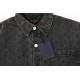 Full print jacquard denim short-sleeved shirt Full print jacquard denim short-sleeved shirt